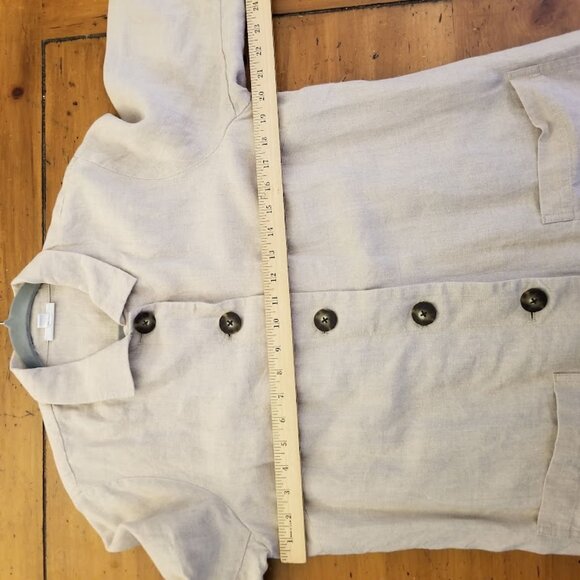 J Jill Love Linen Khaki Tan Duster Jacket, 100% Linen, Medium - Picture 9 of 10